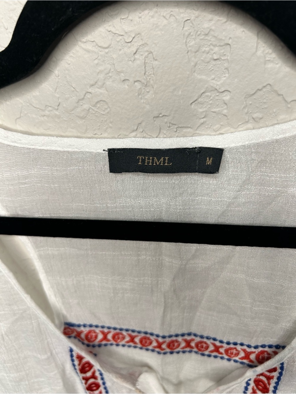THML White Embroidered Boho Sleeveless Top size M - Picture 5 of 8